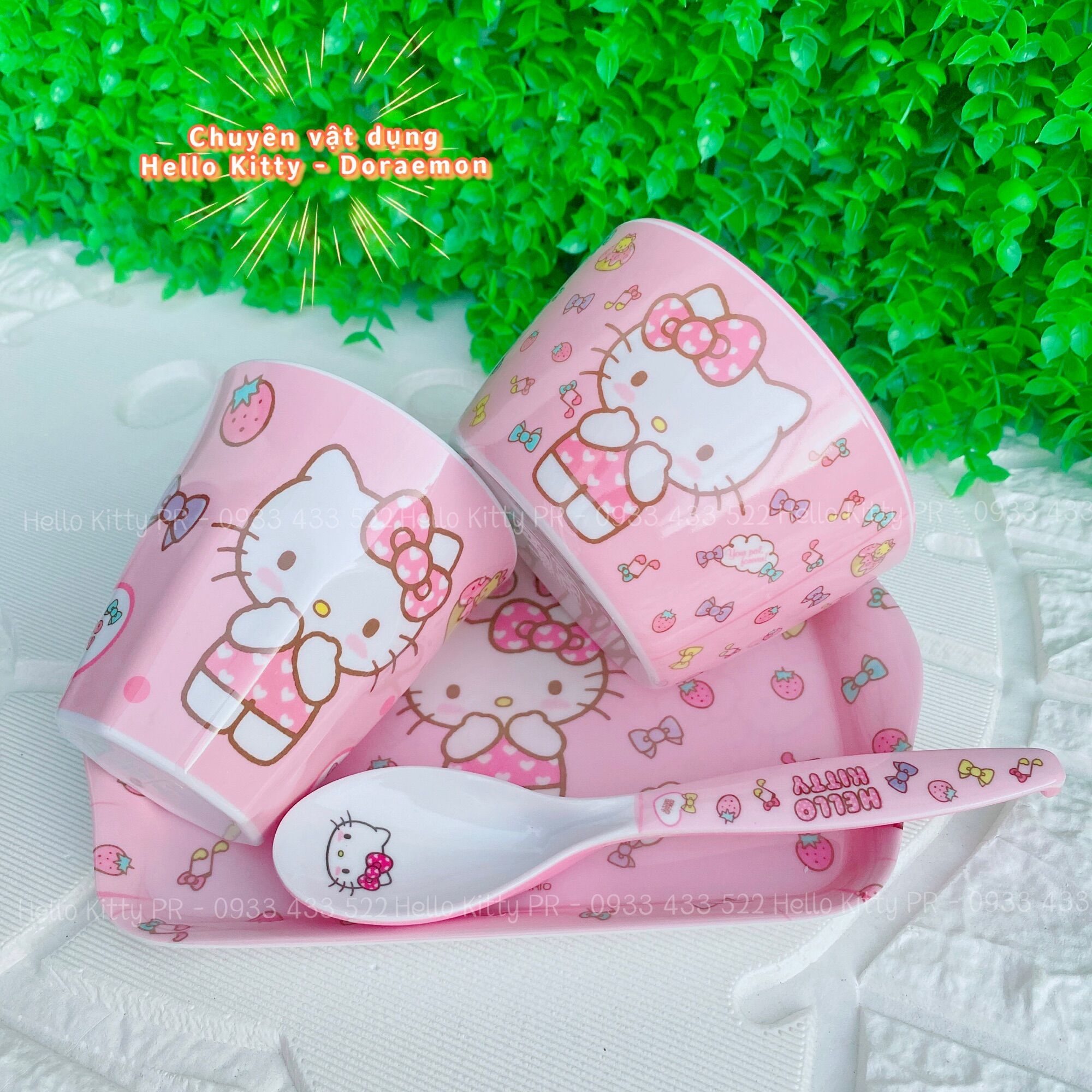 COMBO CHÉN LY MUỖNG DĨA HELLO KITTY