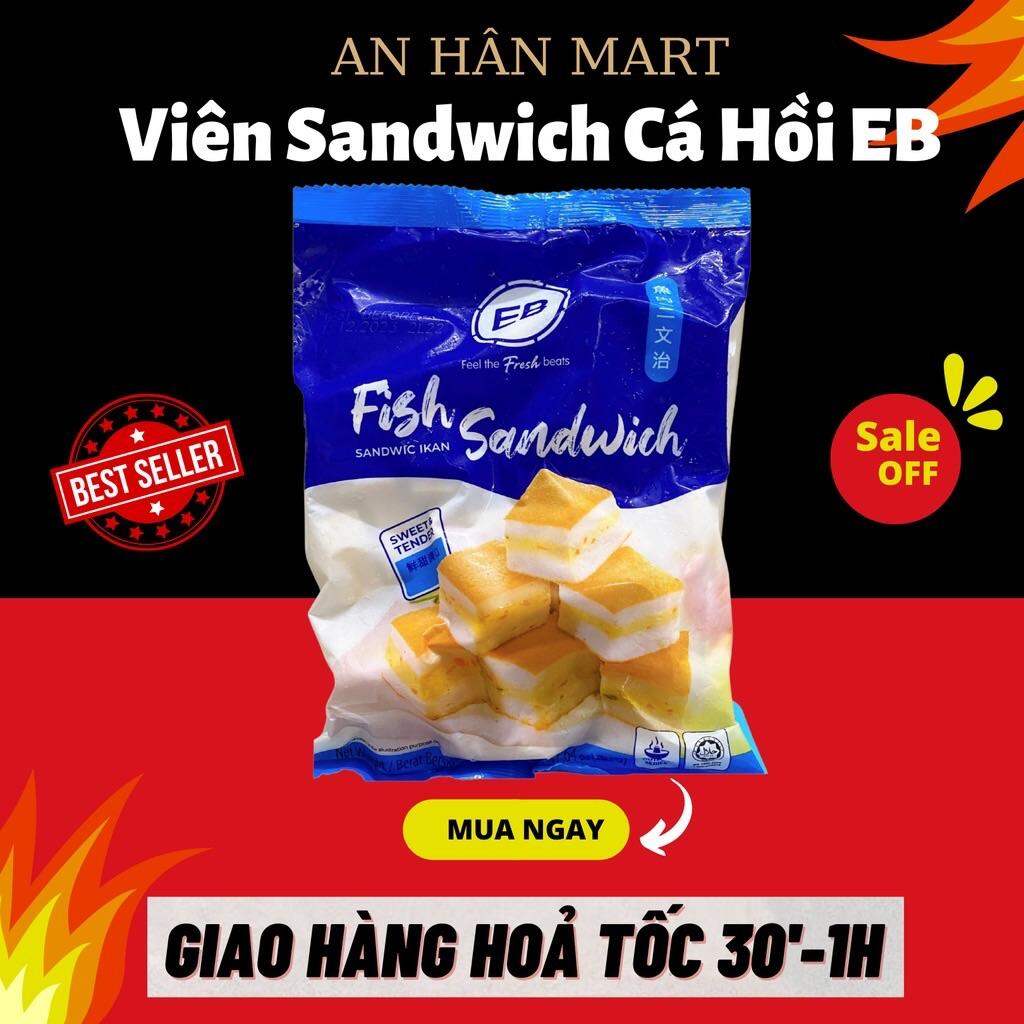 Viên Thả Lẩu Cá Viên Sandwich Cá Hồi EB Malaysia 500g