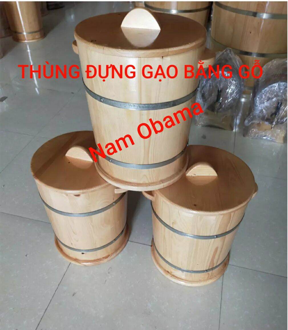 THÙNG ĐỰNG GẠO BẰNG GỖ Loại 10 kg