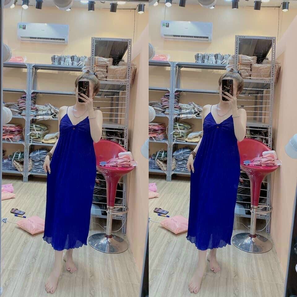 Đầm 2 Dây Xoắn Ngực Dập Ly