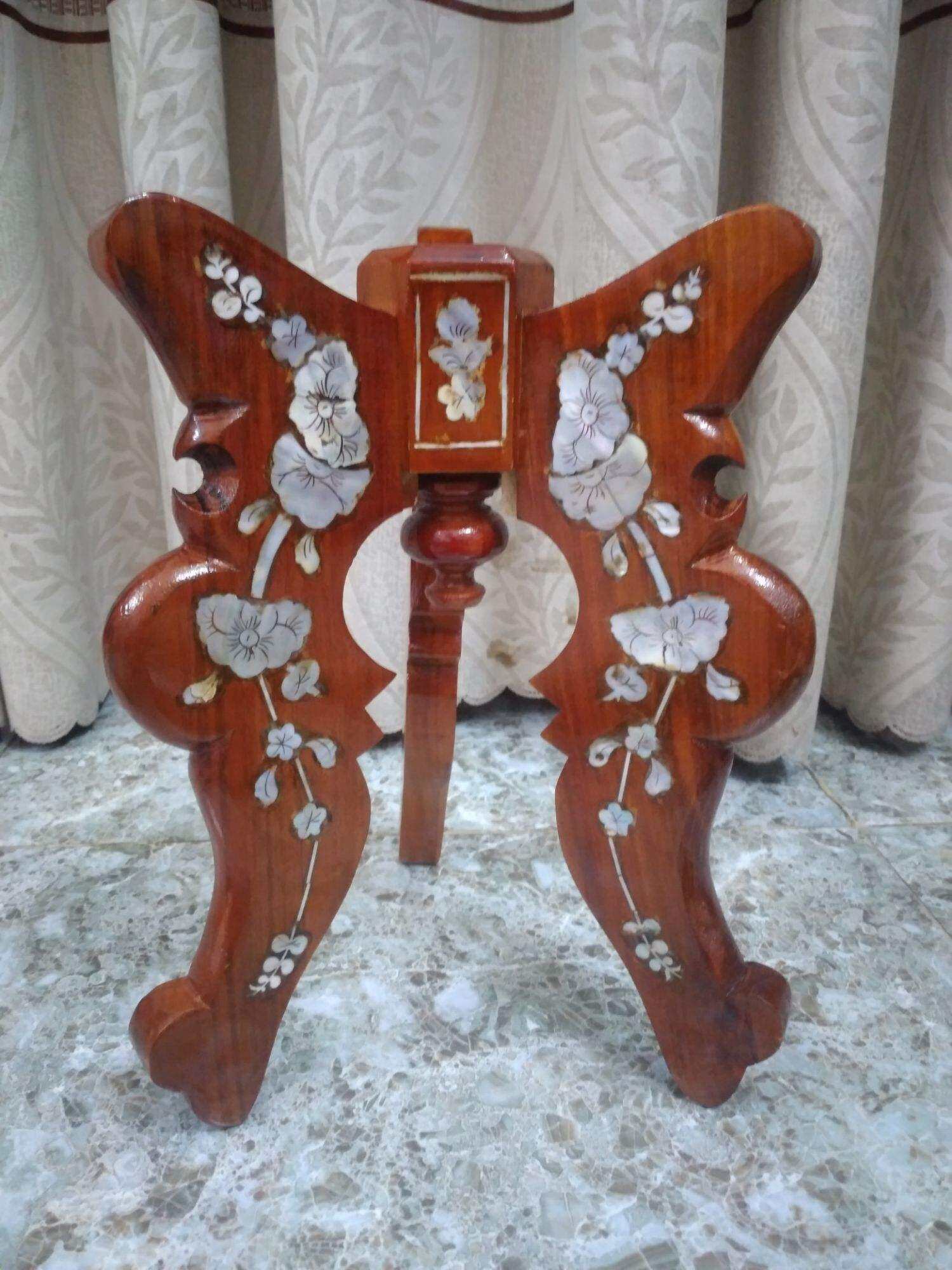 Chò cẩn ốc xà cừ  .sơn PU gỗ tràm .kê Bình hoa Dĩa chậu