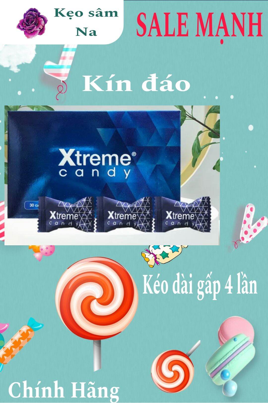 Kẹo Sâm  xanh Xtreme Chính Hãng - Tách Lẻ 10 Viên