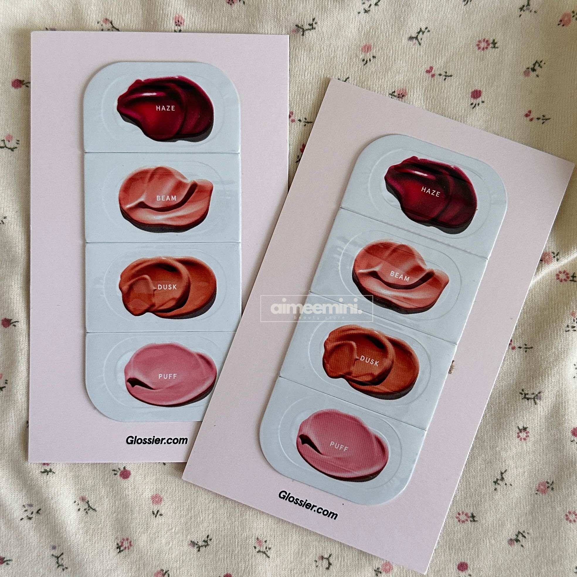 Sample má hồng Glossier Cloud Paint 4 ô