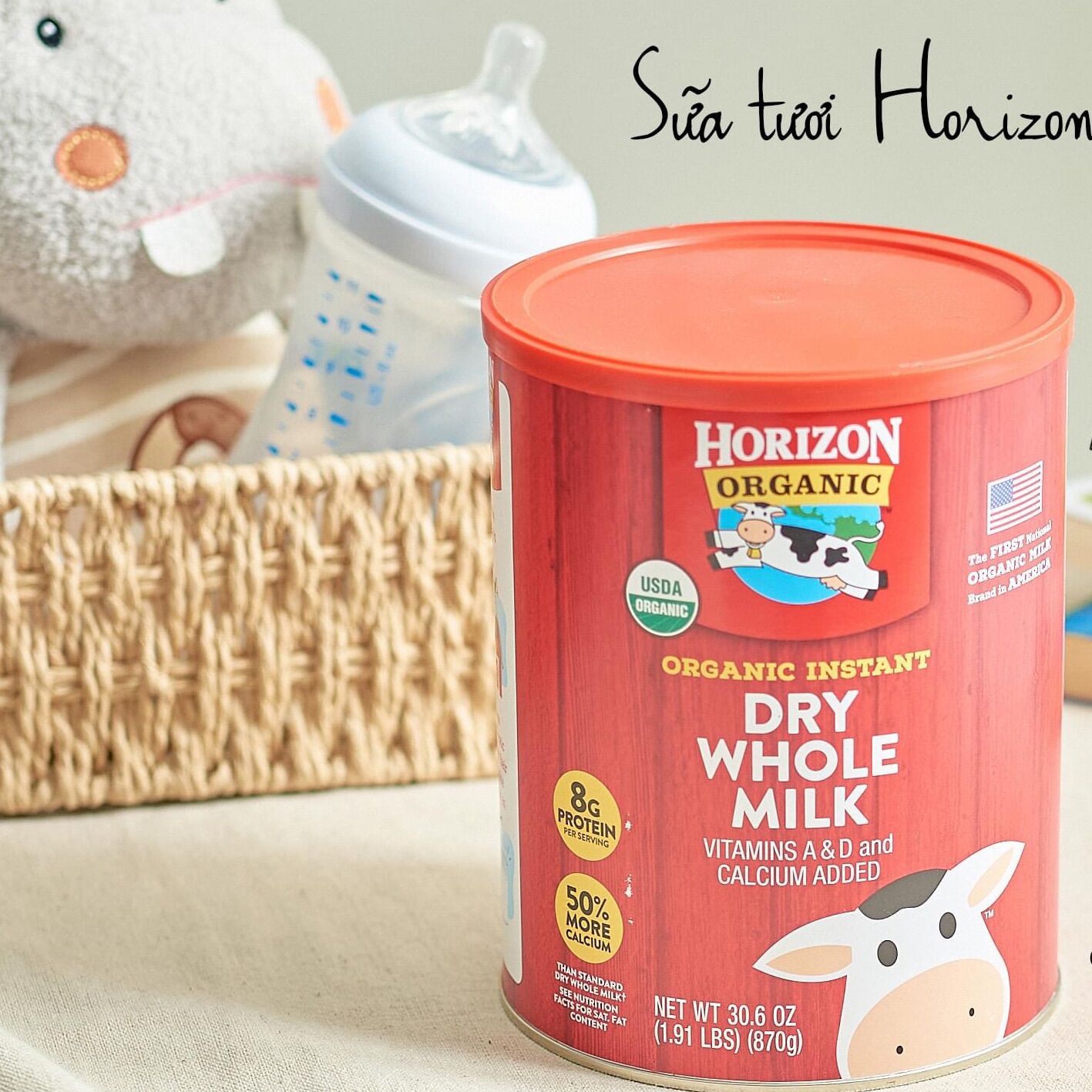Sữa tươi dạng bột Horizon Organic Mỹ 870g cho bé từ 1 tuổi
