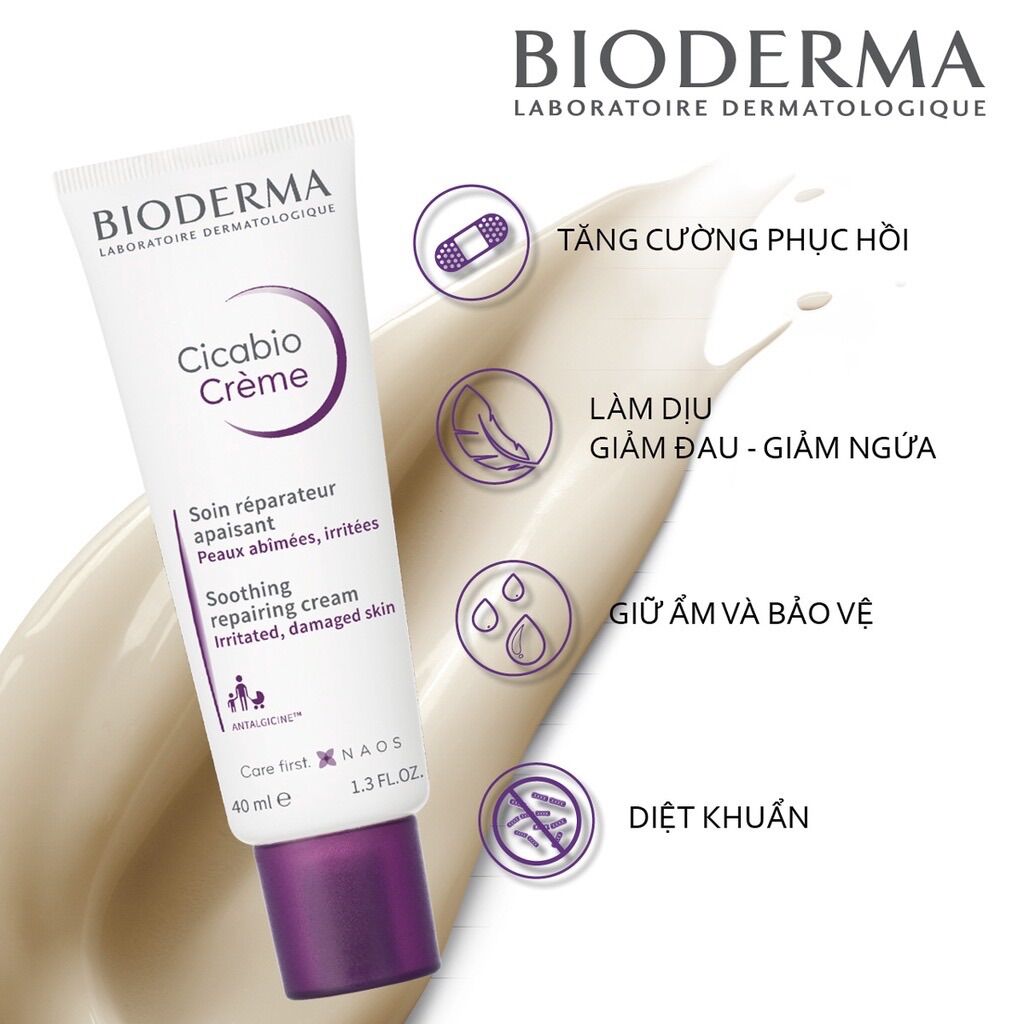 Kem dưỡng phục hồi da Bio Cicabio Cream 40ml tím