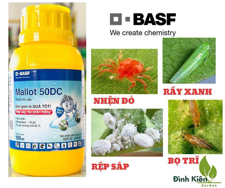 MALLOT 50DC - BASF. Sản phẩm sinh học chuyên phòng trừ côn trùng cho cây. (100ml)