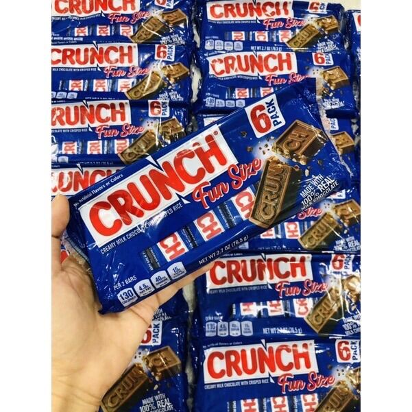 Kẹo Chocolate Crunch Fun Size 6 76,5g Mỹ thumbnail