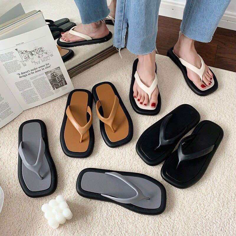 Dép xỏ ngón mũi vuông chống trượt êm chân. Dép kẹp đi trong nhà, văn phòng