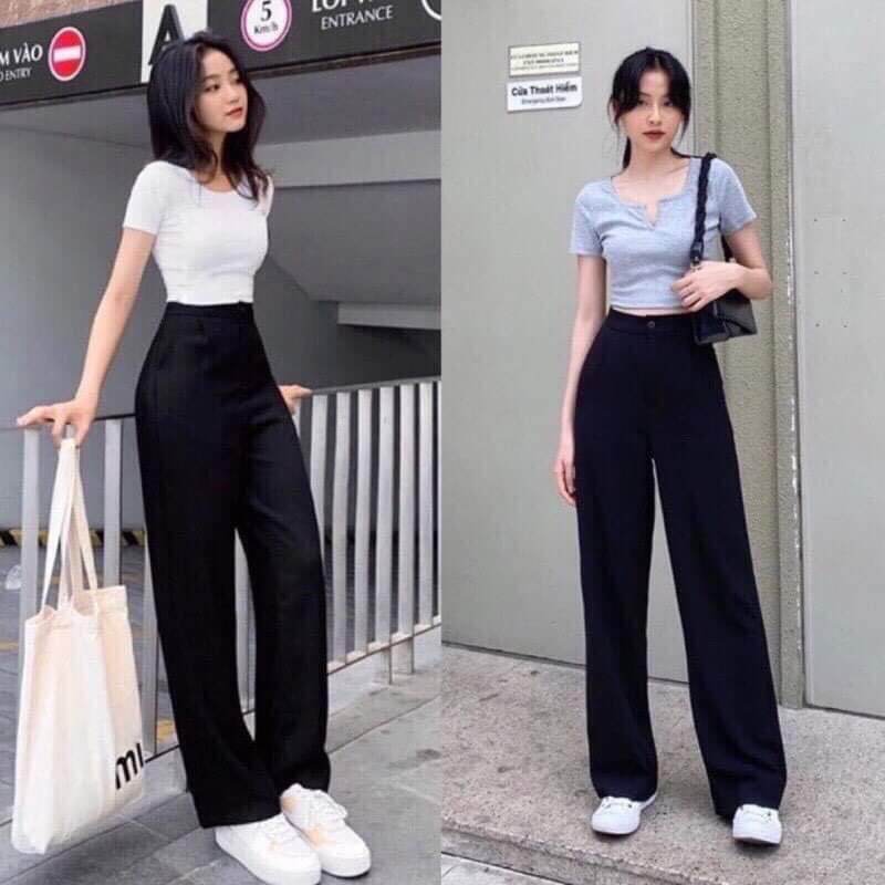 Quần ống rộng cạp cao sai s.m.l
