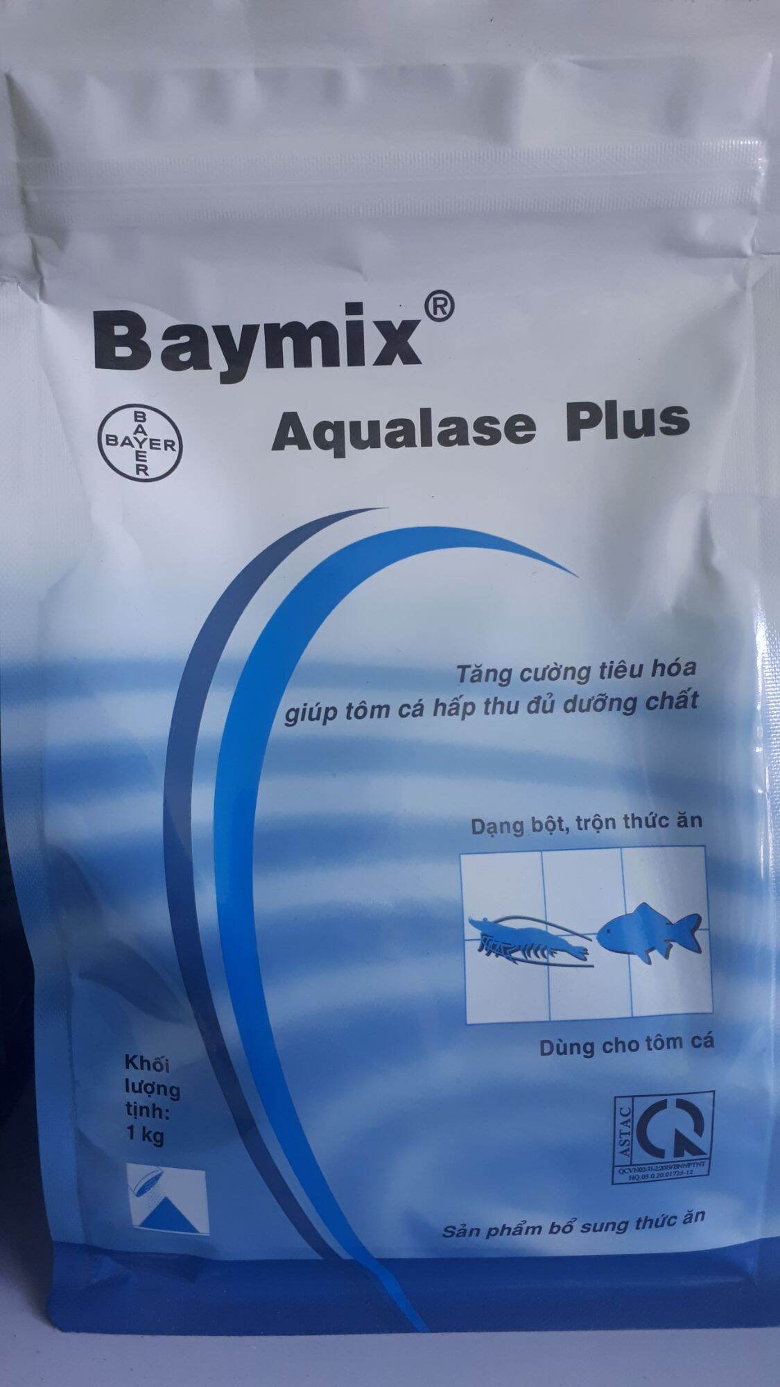 Baymix Aqualase Túi 1kg men tiêu hóa cho cá, tôm của Bayer