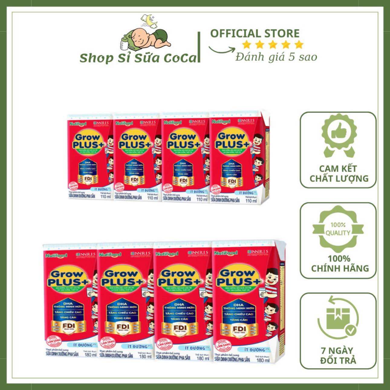 Sữa pha sẵn growplus nutifood 110ml/180ml