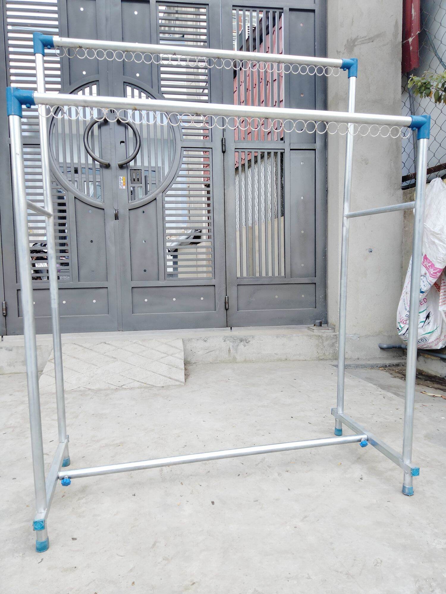 Sào phơi đôi sắt thép không gỉ phi 25 chắc chắn cứng cáp có khoen ko bxe-siêu bền