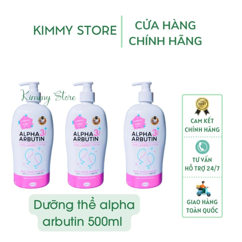 Sữa dưỡng thể trắng da alpha arbutin collagen lotiok 3Plus 500ml