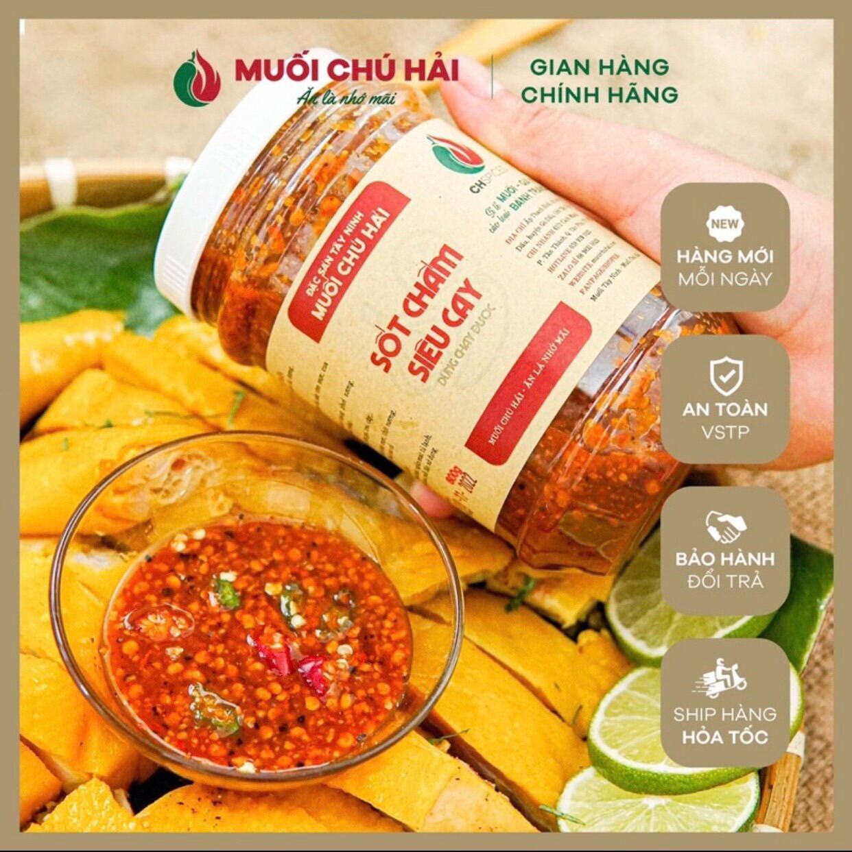 Muối chú Hải sốt chấm siêu cay - Muối tôm Tây Ninh chính gốc