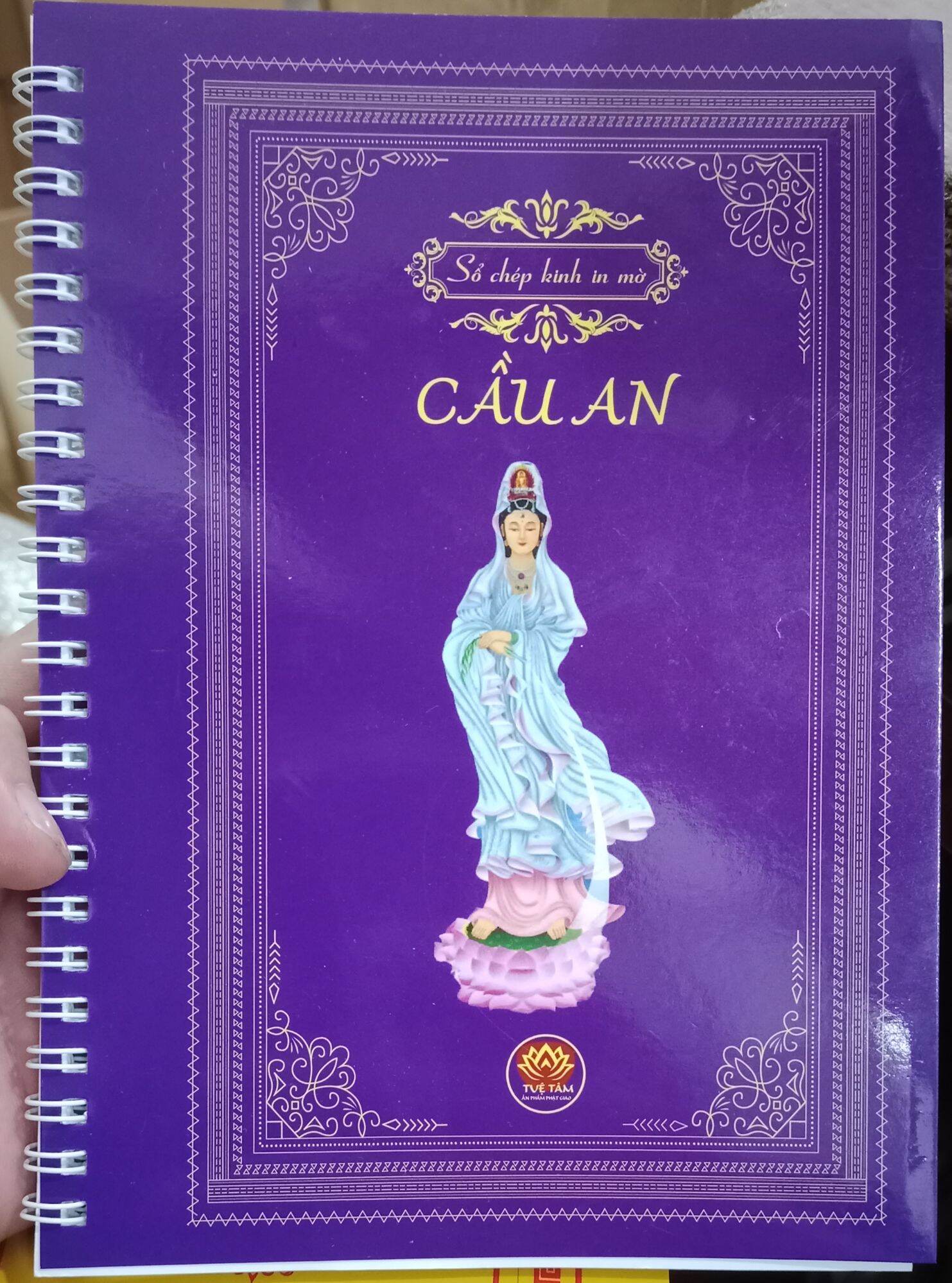 Vở chép kinh Cầu An in mờ