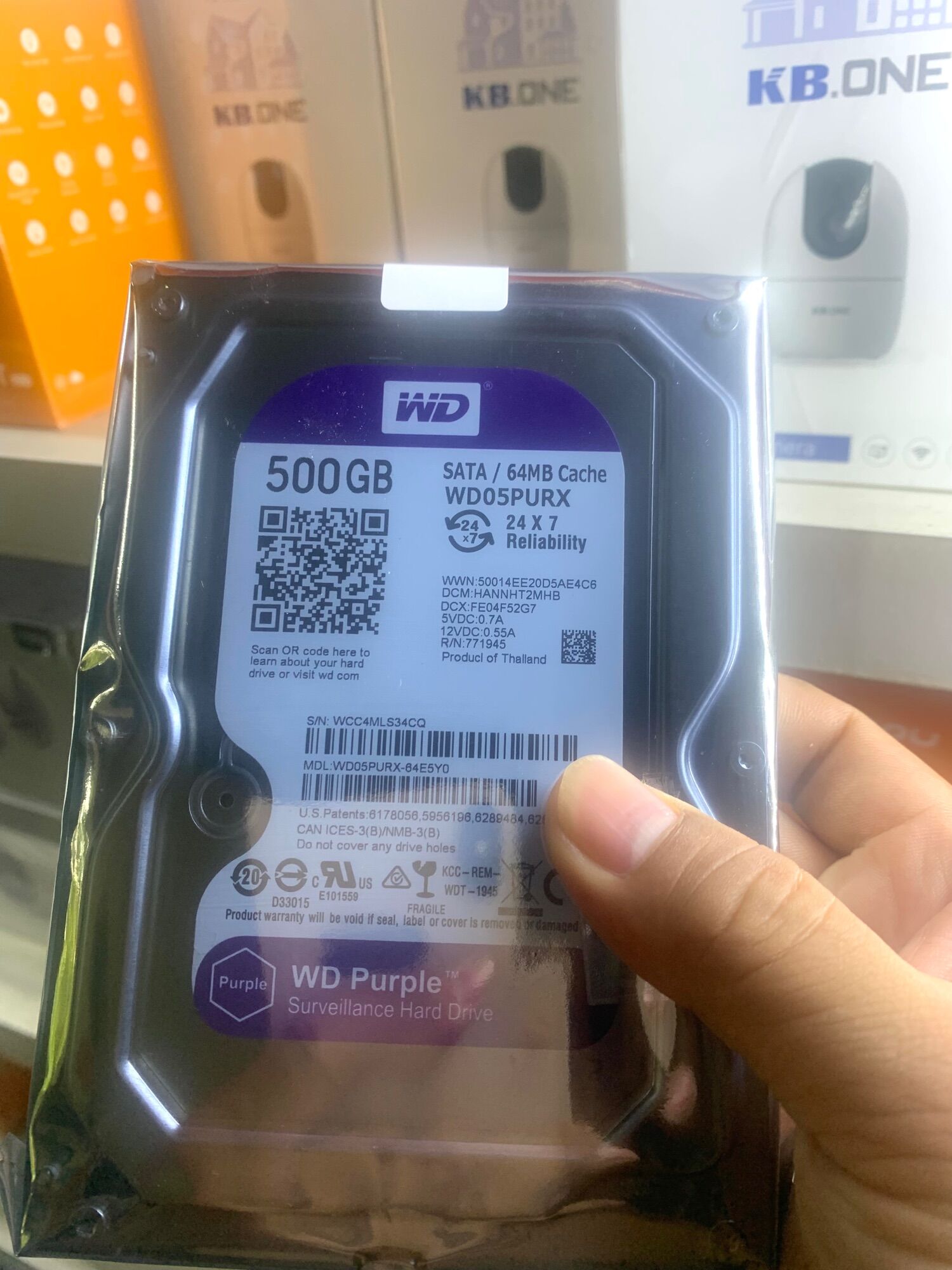 Ổ cứng hdd wd tím 500gb bh 24t 1 đổi 1