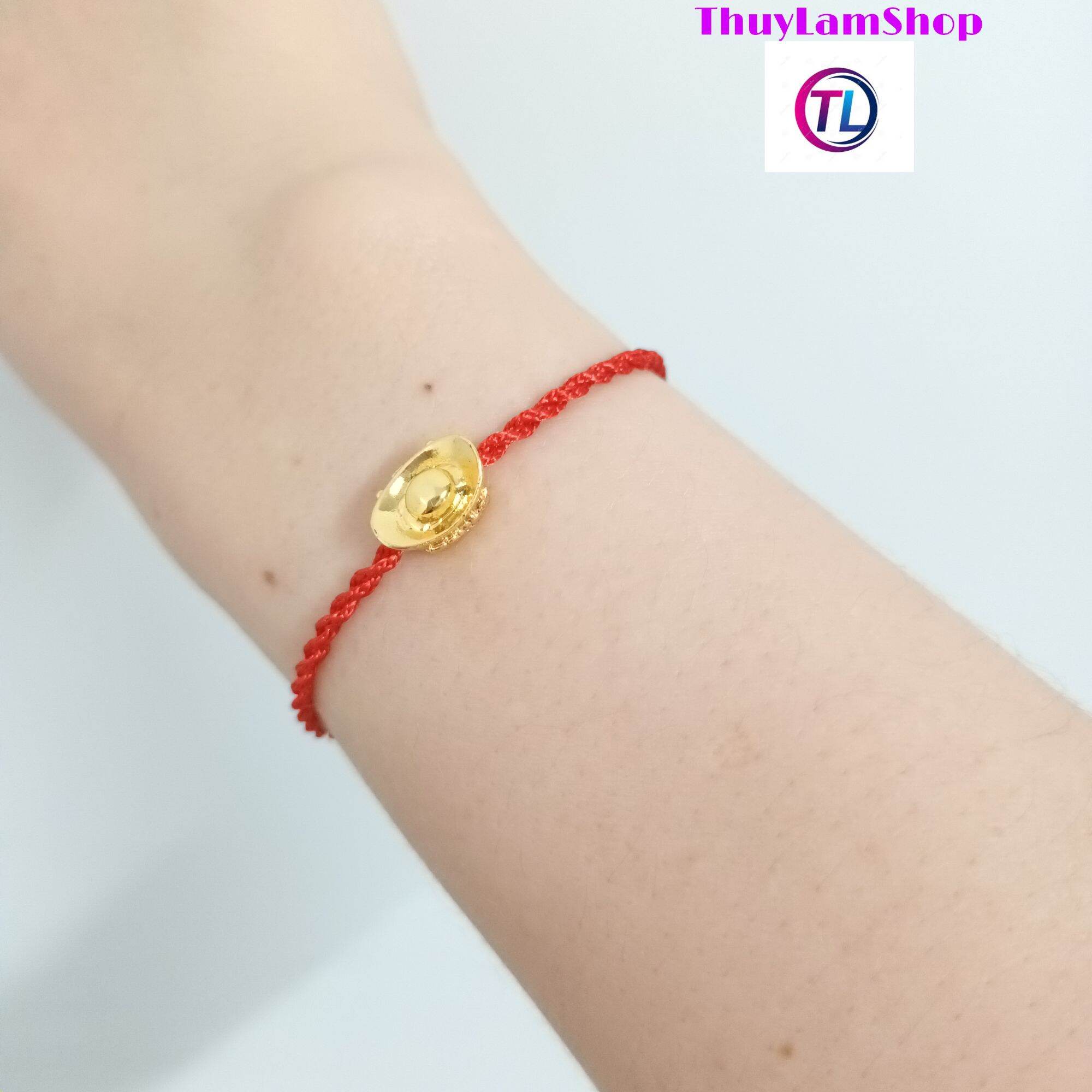 Vòng chỉ đỏ mix charm thỏi vàng tài lộc may mắn