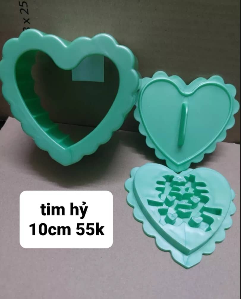 Khuôn xôi, bánh in tim hỷ 10cm