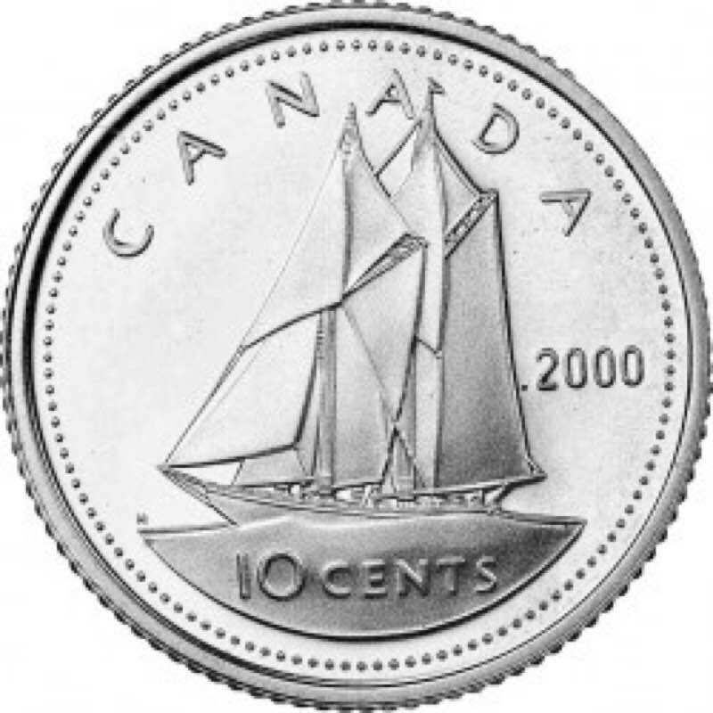 Đồng xu sưu tầm 10 cent của canada 1990 - 2001