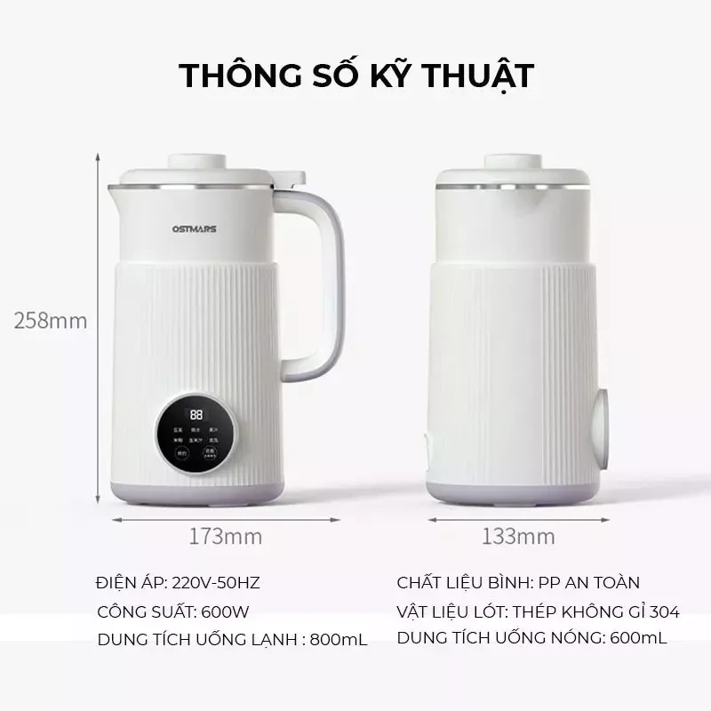Máy làm sữa hạt OSTMARS chính hãng,máy nấu sữa hạt OSTMARS
