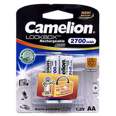 Vỉ 2 viên pin sạc AA camelion 2700 mah 2A 1.2V