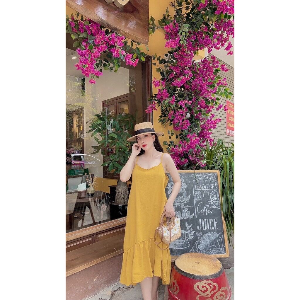 Đầm bầu 2 dây mùa hè cực xinh