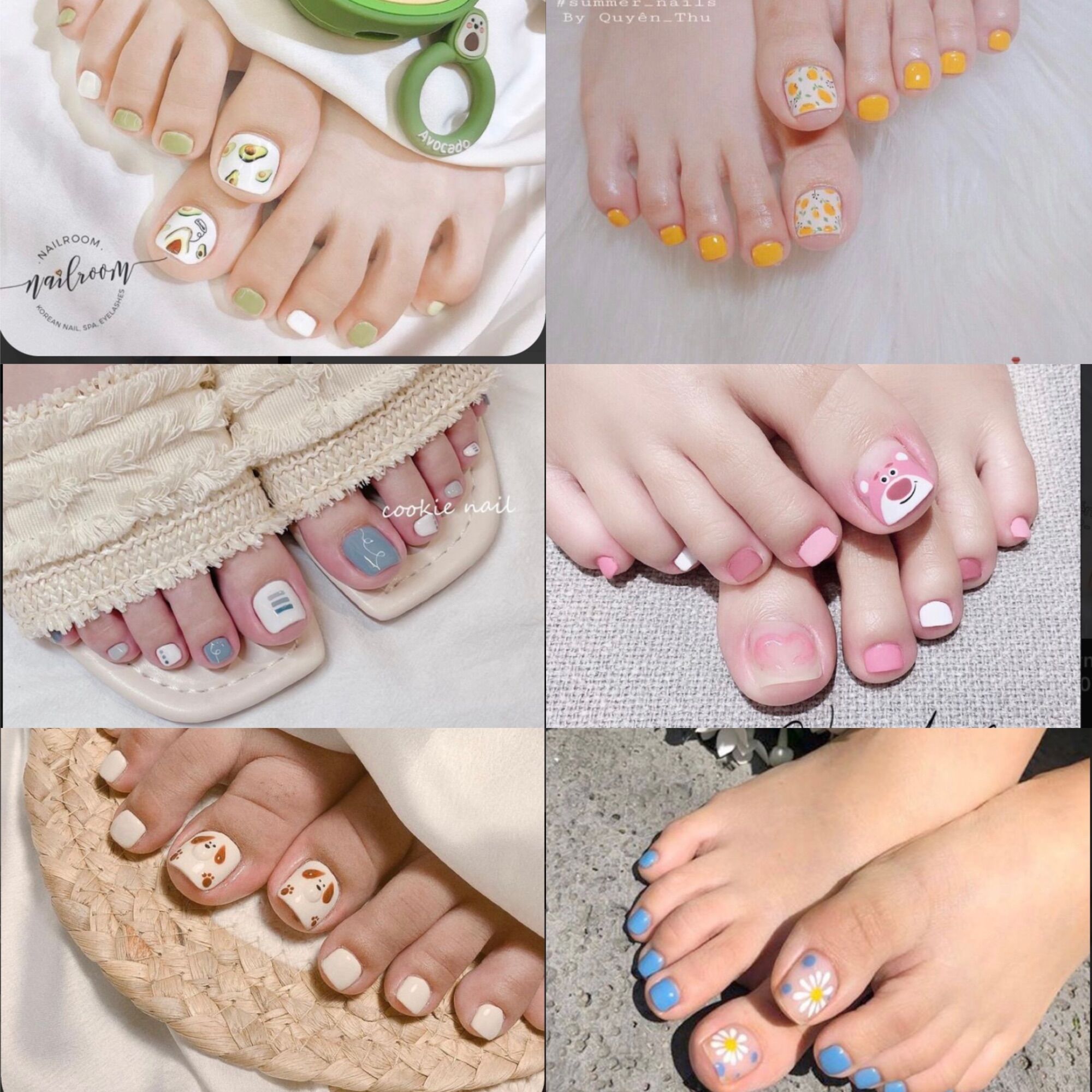Bộ 24 móng chân giả kute giá rẻ kèm keo dũa