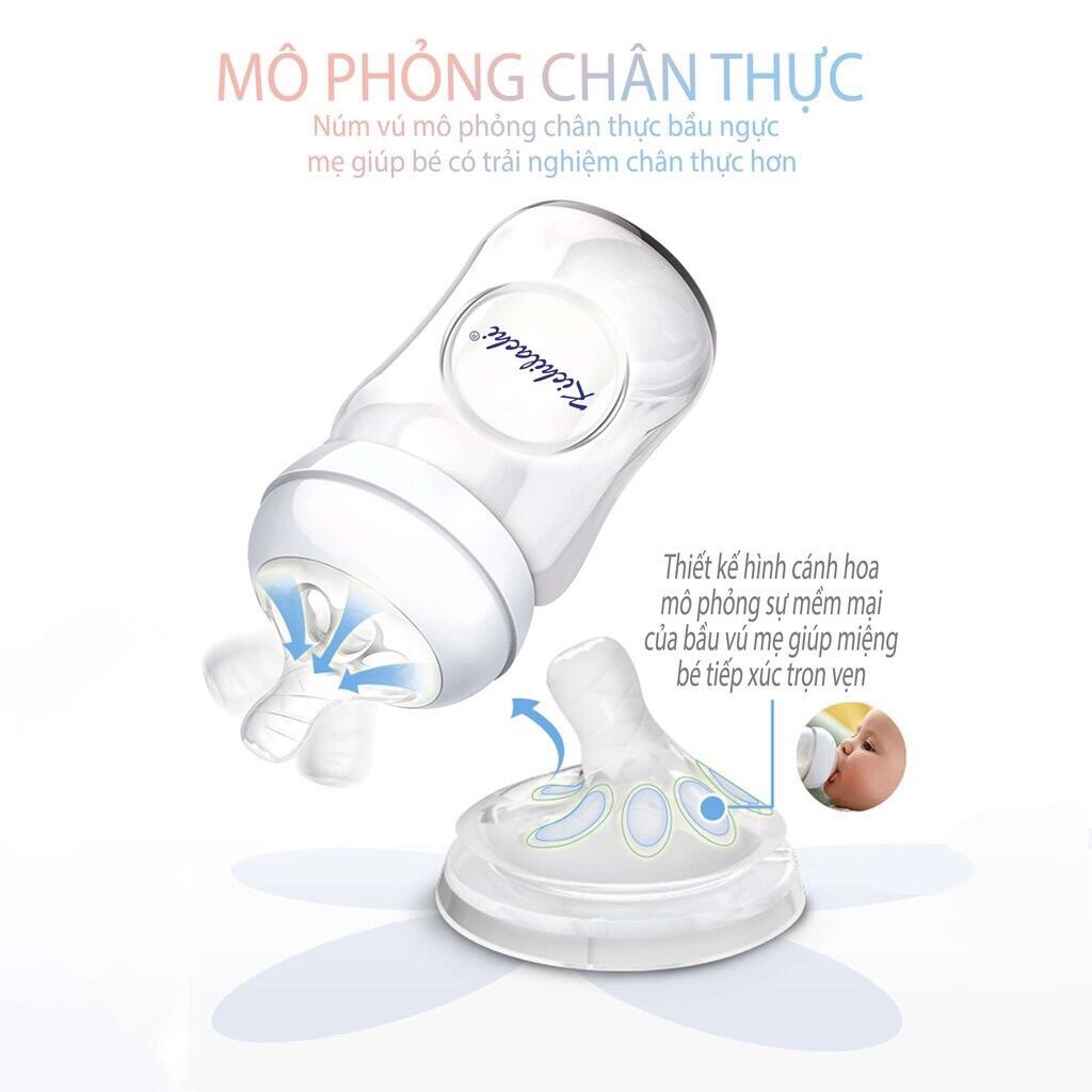 Bình sữa cổ rộng Kichi Natural 125ml, 260ml