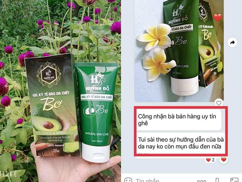 gel tẩy tế bào da chết bơ huỳnh đỗ