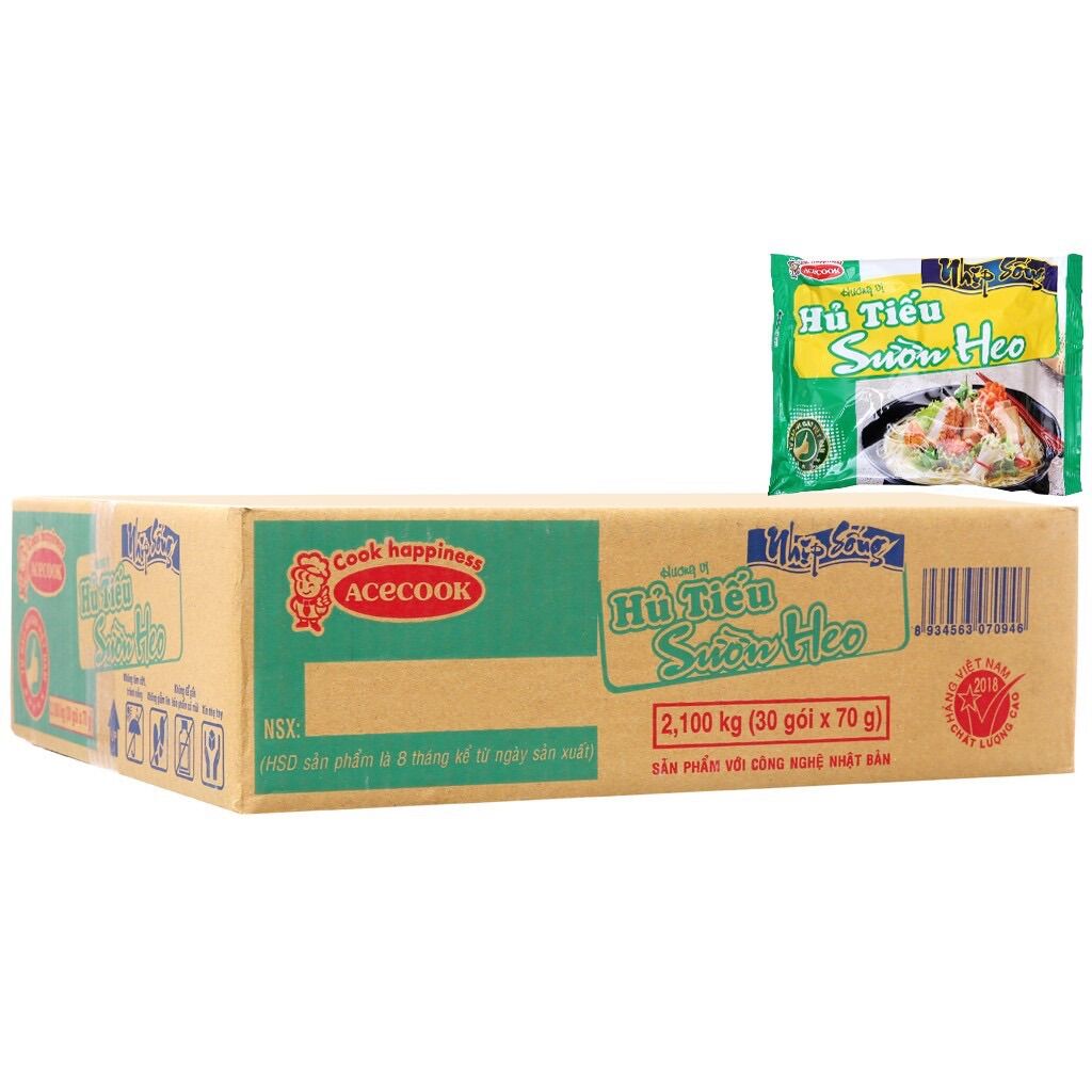 Hủ tiếu nhịp sống Sườn Heo thùng 30 gói x 70gr