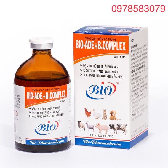 Bio Bcomlex ADE Kích thích thèm ăn, phục hồi suc khoẻ vật nuôi