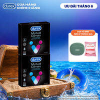 [SẢN PHẨM MỚI] Bộ 2 bao cao su Durex Mutual Climax kéo dài thời gian và gân gai, size 52.5 mm, hộp 3 bao