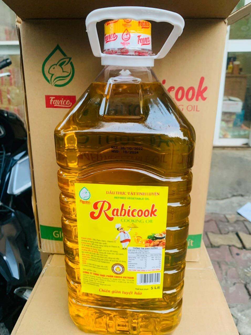 Dầu cọ Rabicook 5L ( chiên vàng ngon, chiên 4-5 lần)
