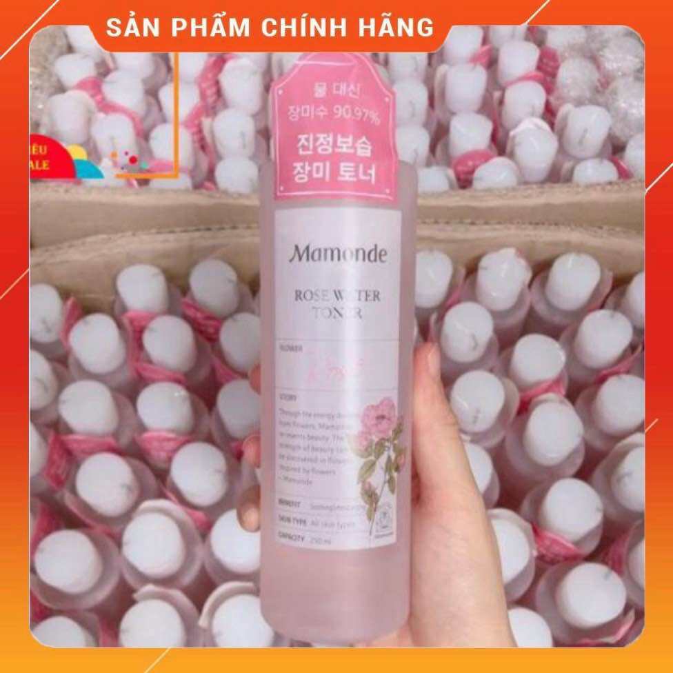 Toner Mamonde Hoa Hồng 250ML - Nước hoa hồng mamonde ung cấp độ ẩm se khít lỗ chân lông,sạch dầu, ngừa mụn