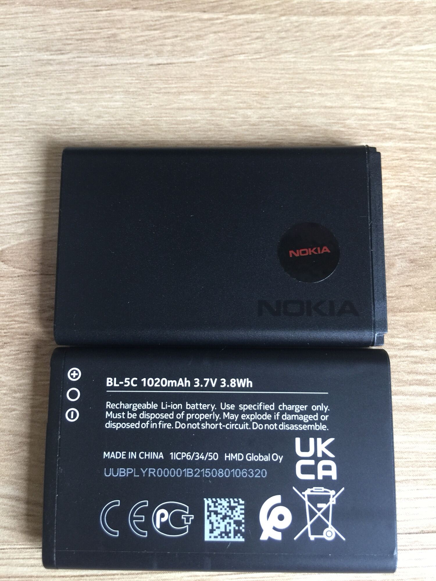 Pin Zin nokia BL 5C 1020mAh 3.7v 3.8Wh/ Nokia 110/1280/1200/105/150 ( hàng bóc máy 99%)