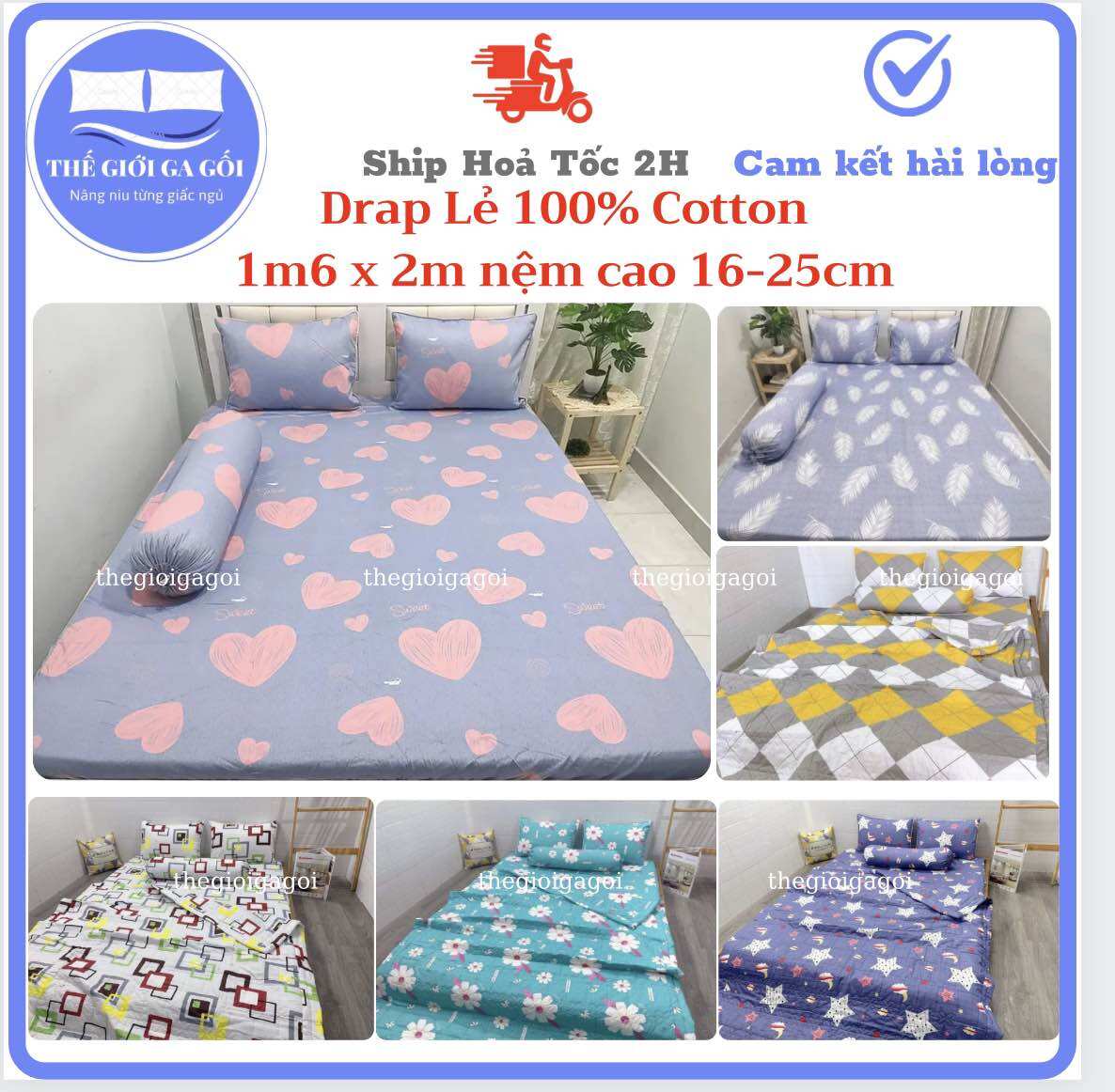 Ga lẻ cotton thắng lợi kích thước 1m6 x 2m