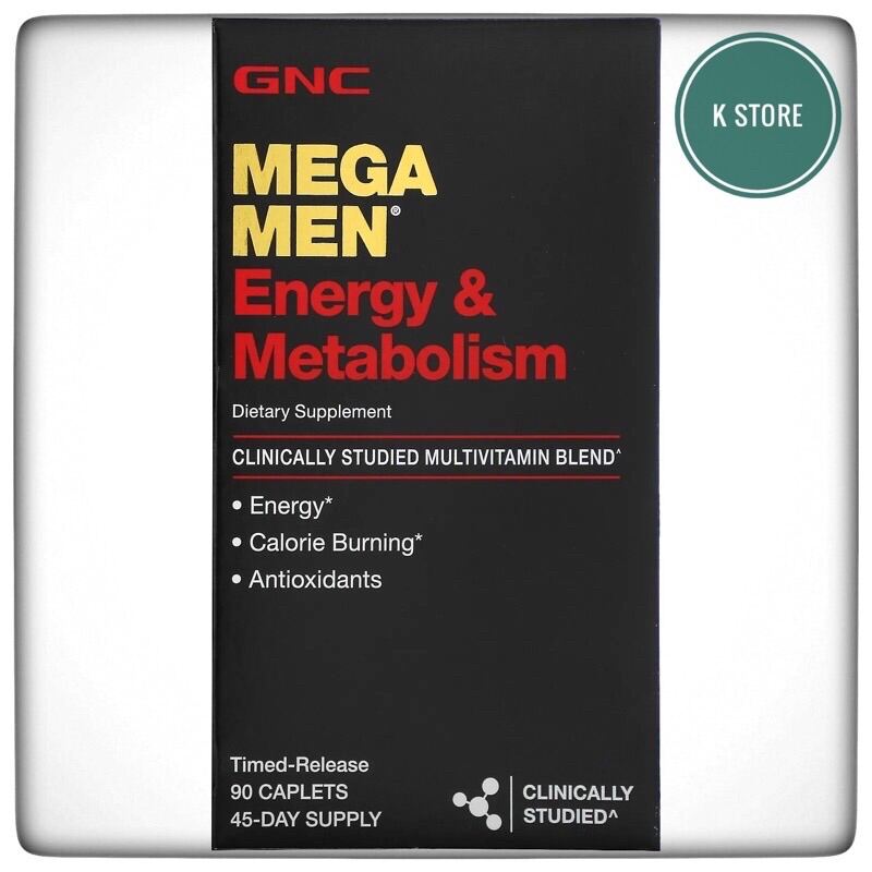 Vitamin tổng hợp dành cho Nam GNC Mega Men Energy & Metabolism 90 viên