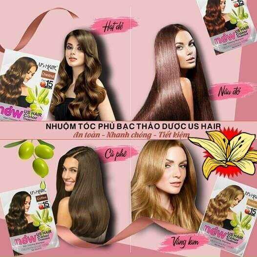 dầu gội thảo dược nhuộm tóc PHỦ BẠC USA US HAIR