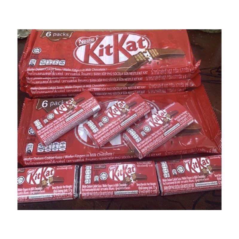 Bánh Phủ Chocolate NESTLE KITKAT 6 Thanh (6x17g)