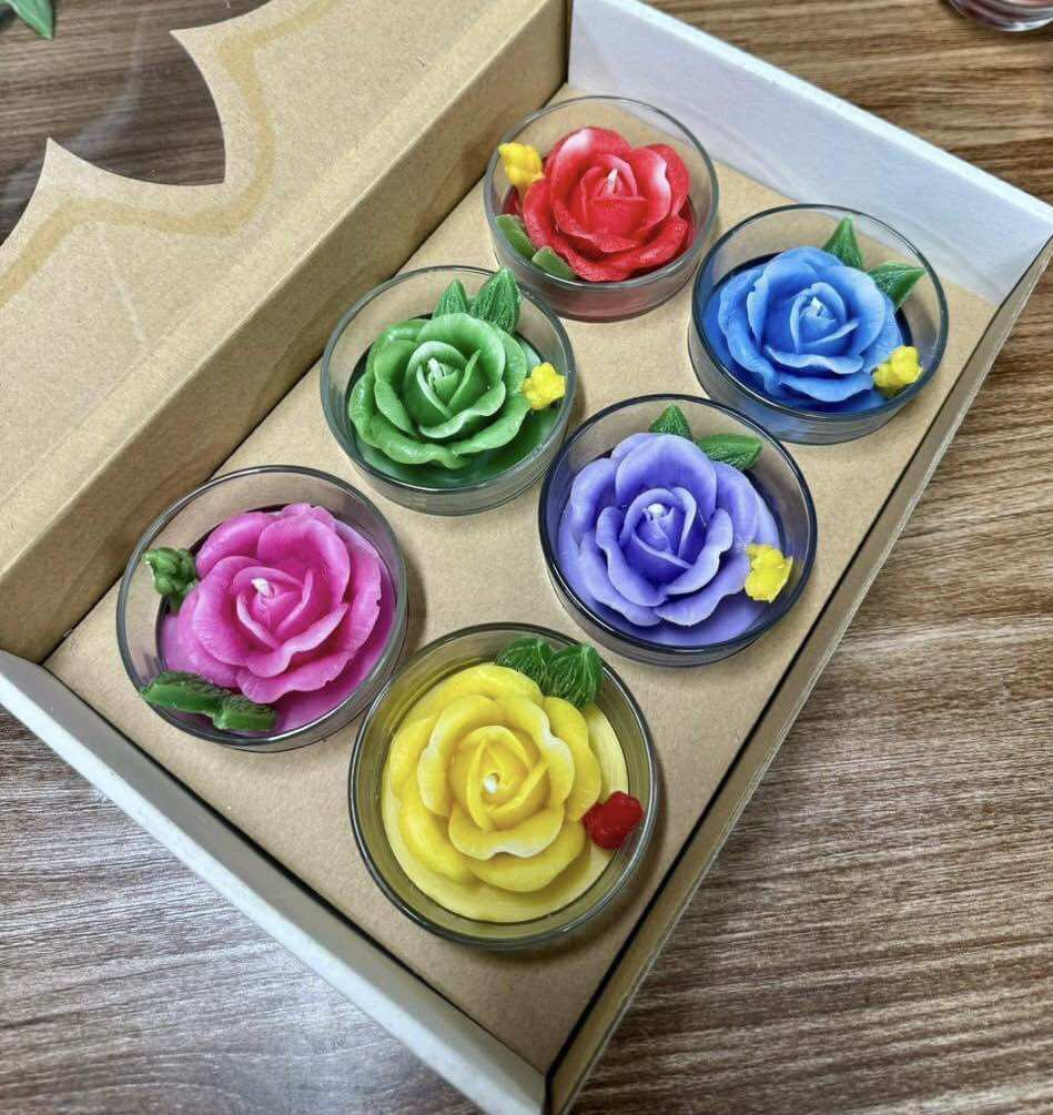 Nến bơ để ban thờ, nến thơm bàn thờ loại 1 cao cấp chất liệu từ thiên nhiên, 1 hộp 6 cốc