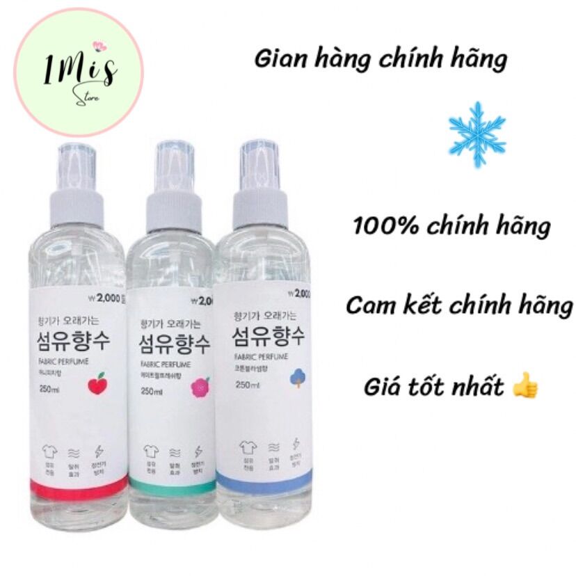 Set 3 _xịt thơm quần áo fabric ferfume 250ml hàn quốc