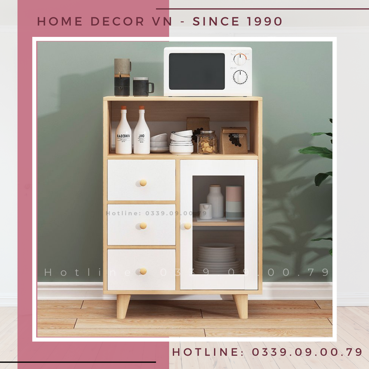 Kệ nhà bếp gỗ đẹp kvs903