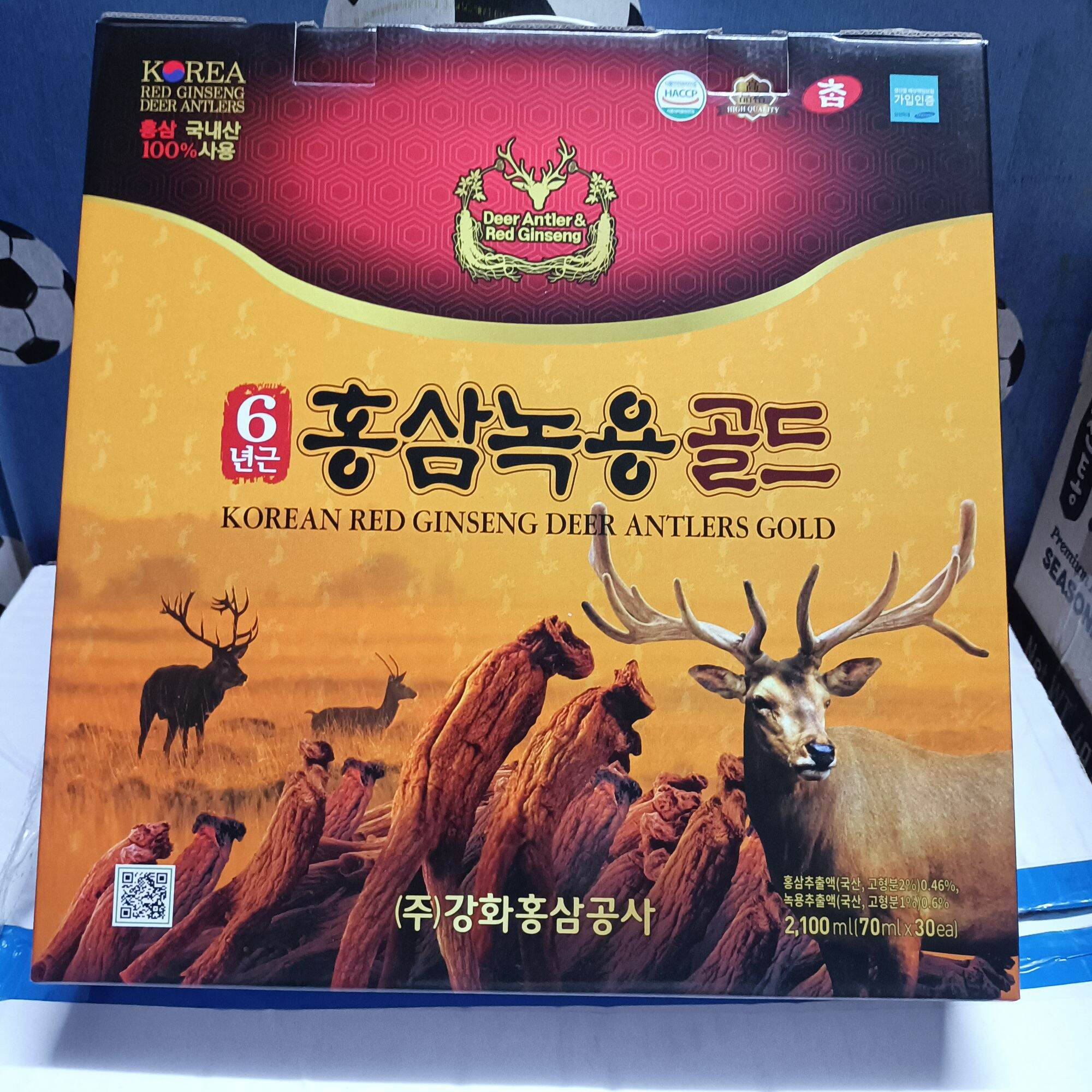 Nước hồng sâm nhung hươu cao cấp hàn quốc , hộp 30 gói x 70ml