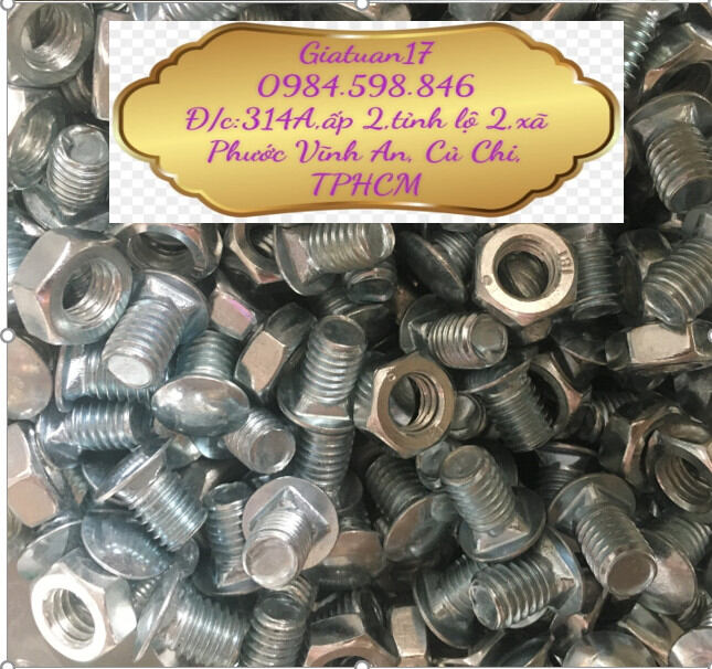 100 con Ốc bulong bắt siết kệ V lỗ  (1 bịch)