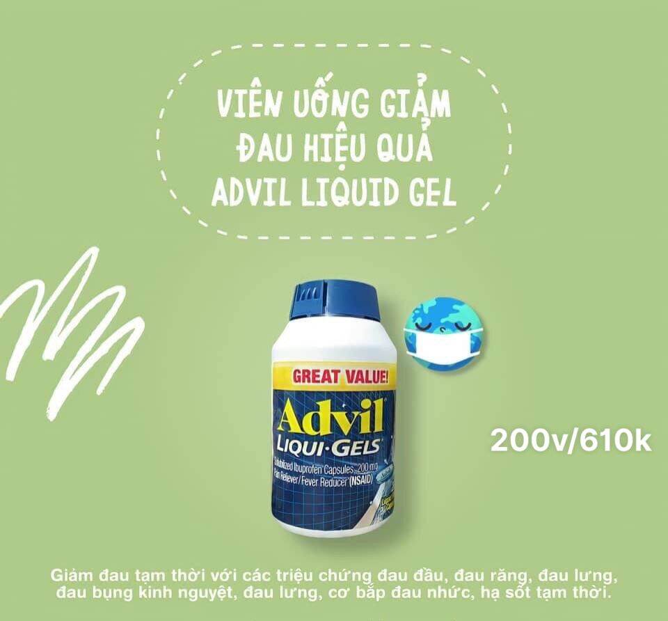 Viên uống Ad'vil liqui-gels 200 viên của Mỹ