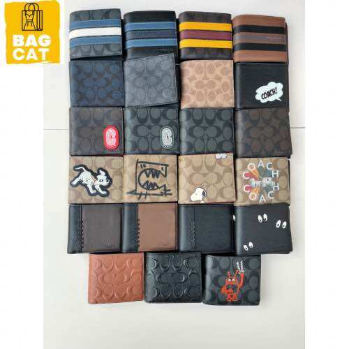 Authentic Sẵn ship Ví nam COACH kèm card holder họa chính hãng kèm hộp làm quà tặng