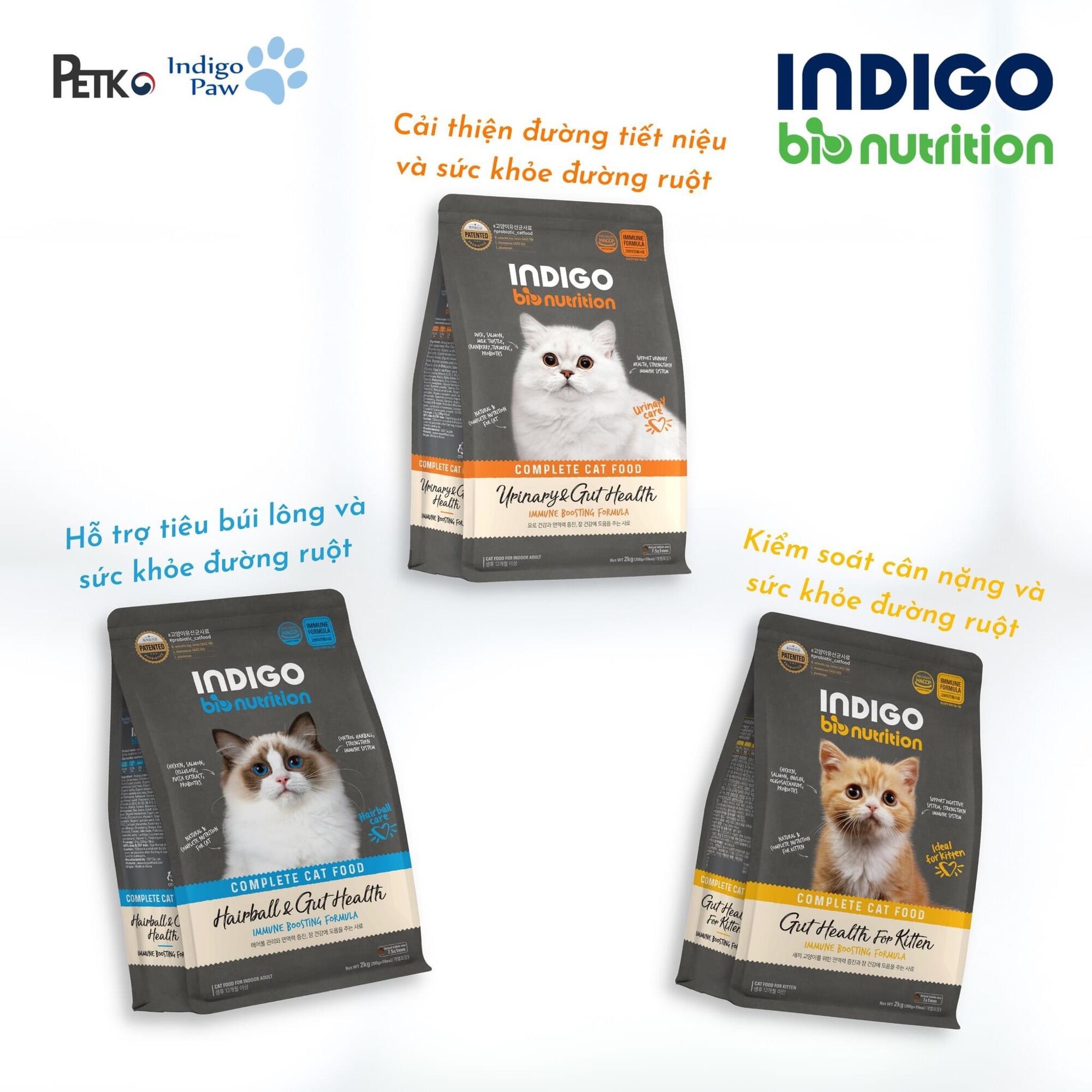 Hạt Hữu Cơ Cho Mèo Indigo BioNutrition 100% thịt và rau củ quả