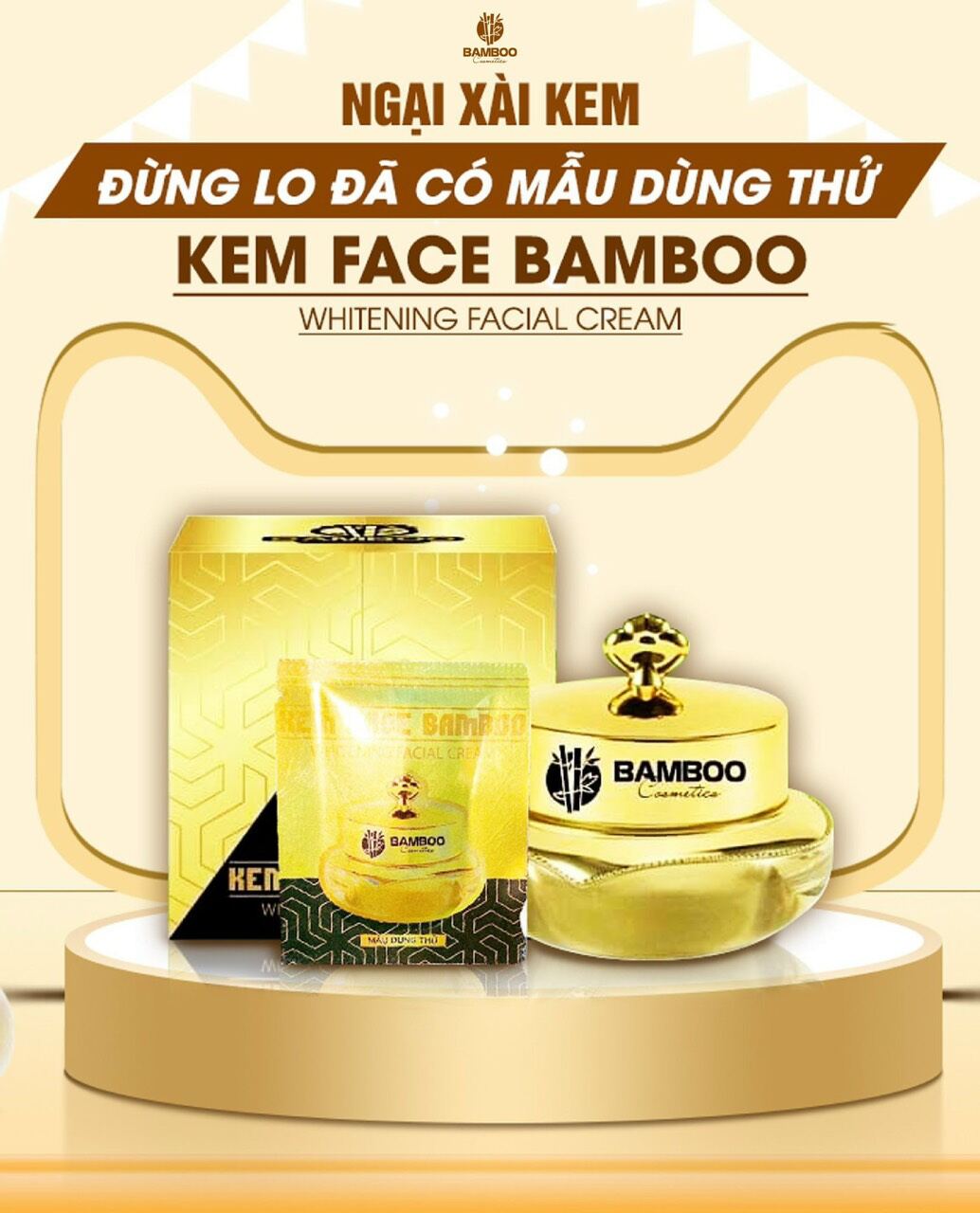 🌹Mẫu thử🌹Kem Face BAMBOO, trắng hồng tự nhiên
