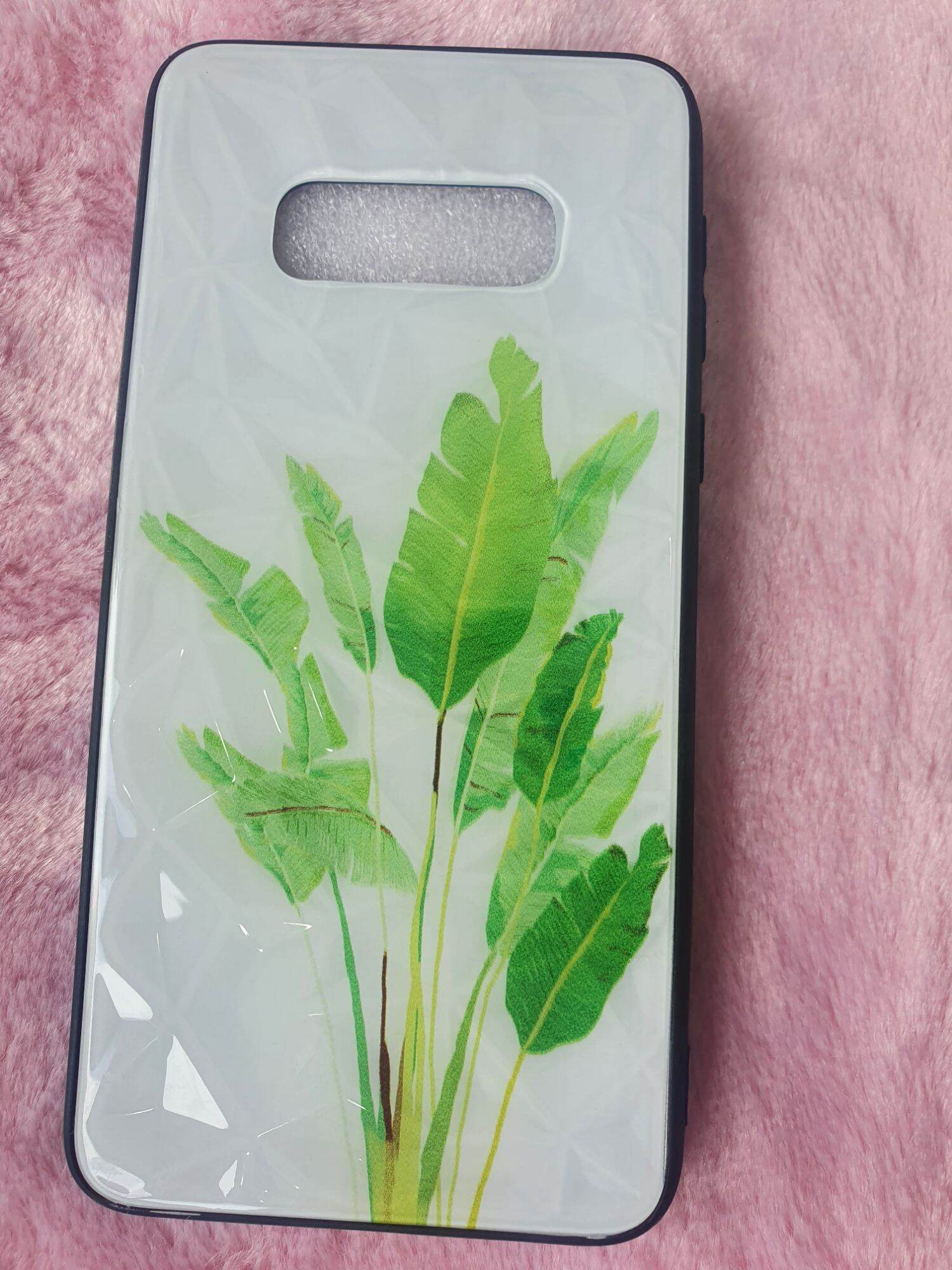 Ốp lưng sam sung s10e vân 3d kim cương, hình lá