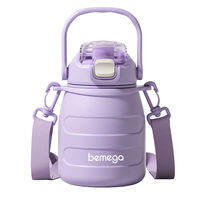 Bemega | Insulated Water Bottle with Straw High Capacity for Students and Children